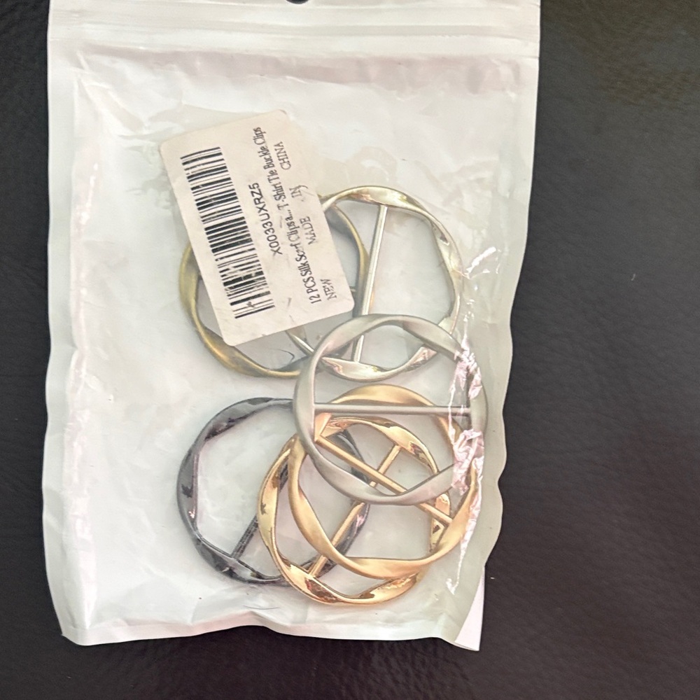 Gold and Silver Belt /Scarf Clip Set